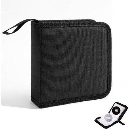 CD-kotelon järjestäjä - CD-laukku - 40 levyn säilytyskotelo - Vetoketjullinen - Oxford-käsilaukku - Musta