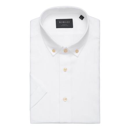 Borgio, Koszula canosa krótki rękaw slim fit 00237 Biały, Mężczyzna, Rozmiar: 2XL