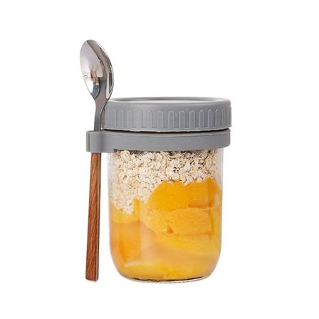 Mjölk Frukost Glas Graduated Burk GRÅ 350ML 350ML