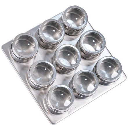 1 sæt miljøvenlige krydderiglas anti-rust krydderihylde i rustfrit stål magnetisk krydderi organizer boks køkken organizer B