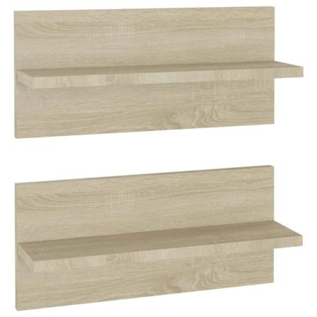 Vidaxl Vägghyllor 2 St Sonoma-ek 40x11,5x18 Cm Konstruerat Trä Brun