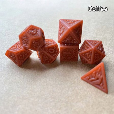 7 Stk/sæt DND Terninger Polyhedral Terninger KAFFE KAFFE