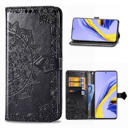 Mandala Samsung Galaxy A51 Flip kotelot - Musta