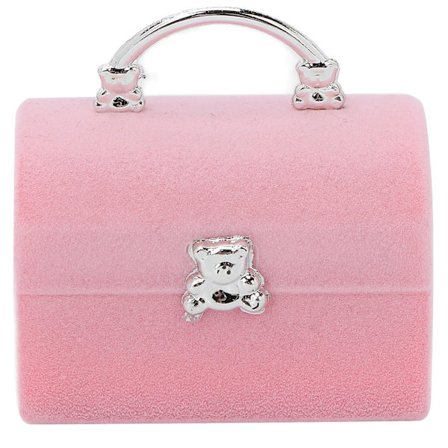 Liten ringboks, enkel retro bærbar reise smykkeskrin for oppbevaring av ringer og øredobber, rosa