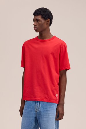 NN.07 Jett T-Shirt Herren Rot Bio-Baumwolle