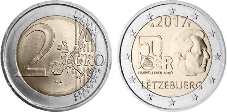 Luxembourg 2017 - Henri I - Frivillig hæren - 2 euro mønt