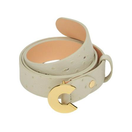 Coccinelle Logo C Ostrich Riem , Grijs , Dames , Maat: XL Riemen