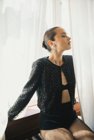 CAMILLA PIHL - Francine Beaded Jacket - Black Size42