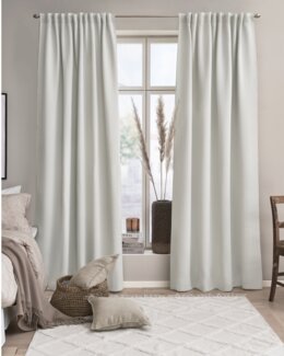 2 kpl Yksivärinen pimennysverho monikaistaisella Sovalla Off-white