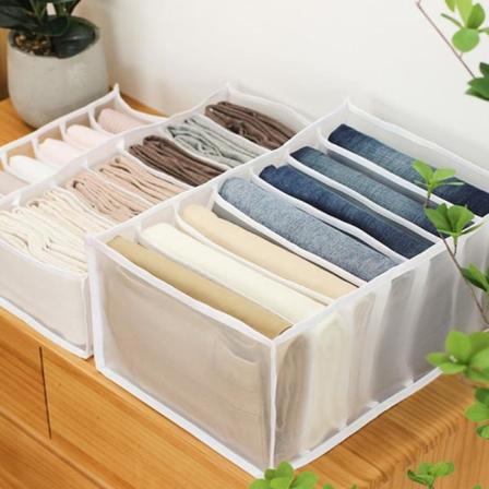 Jeans fackorganisatör Garderoblåda kläder och strumpor låda vit 36*17*12cm