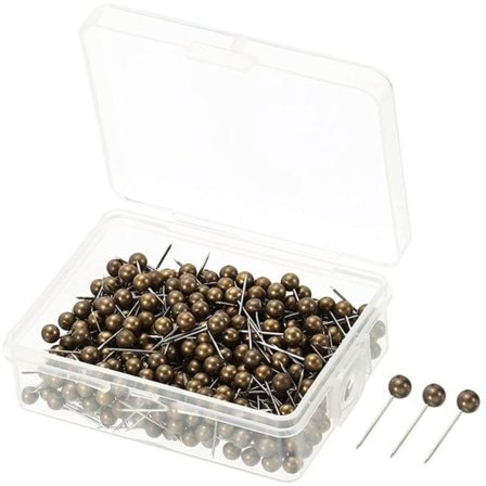 480/500 stk. Kuleformede Trykknapper Metalliske Knapper Kartnåler for Korktavle Metalliske Syknapper for Stoffsying Bronse