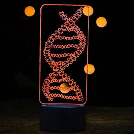 3D Abstrakt LED DNA Nattlys Bord Skrivebord Optisk Illusjon