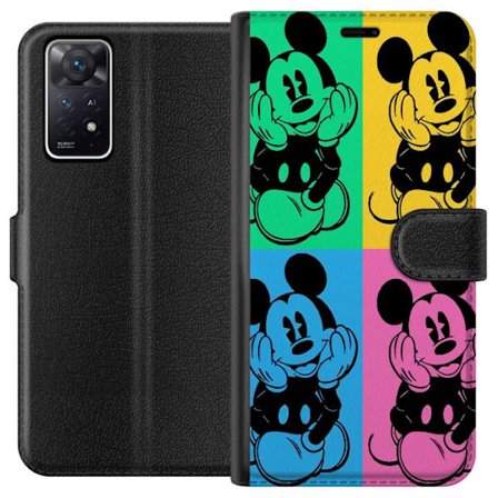 Kompatibelt Plånboksfodral till Xiaomi Xiaomi Redmi Note 11 Pro 5G Mickey Mouse popkonst affisch färgglad Disney retroserie tecknad ikonisk figur An