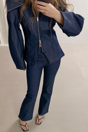 NA-KD Jean évasé à taille haute - Jean flared - Bleu - EU 36