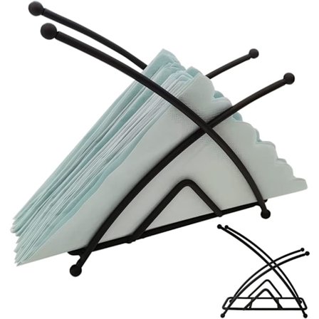 Serviettholder, Papirhåndkleholder, for Bord, Benkeplate eller Skrivebord, Spisestue, Kjøkken, Restaurant, Bar, Piknik (Svart)