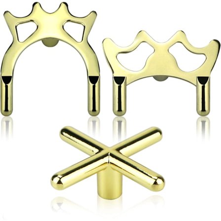 3 stycken biljardkörestöd, koppar kors, snooker brohuvud