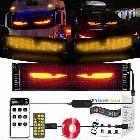 Blazexel Devil Eyes -valo autoille, värikäs silmälamppu pehmeällä näytöllä auton ikkunaan