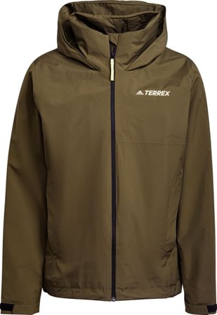 Adidas Men's Terrex Multi RAIN.RDY Primegreen Two-Layer Rain Jacket Men rain jackets Green XL