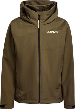 Adidas Men's Terrex Multi RAIN.RDY Primegreen Two-Layer Rain Jacket Men rain jackets Green M
