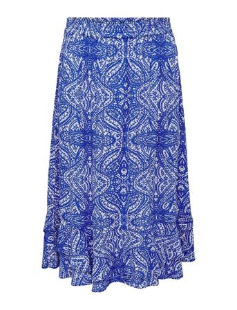 Carsonya Life Mid Calf Skirt Aop Knelangt Skjørt Blå ONLY Carmakoma*Betinget Tilbud