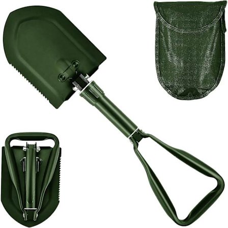 Erittäin vakaa taittuva lapio (58 cm) - Monitoiminen hiiliterästyökalu kantolaukulla