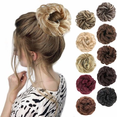 1 stk. Messy Hair Bun Hair Scrunchies Extension Curly Wavy Messy Syntetisk Chignon for kvinner Updo Hairpiece