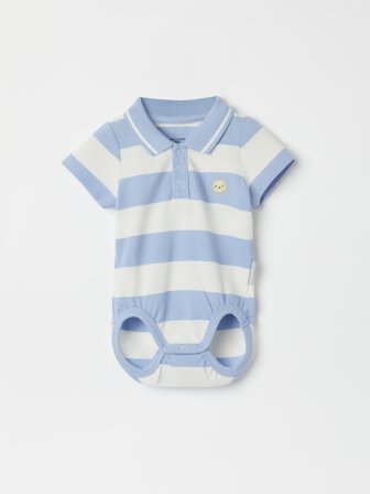 Polarn O. Pyret - Striped polo bodysuit - 56 - Childrenswear - blue