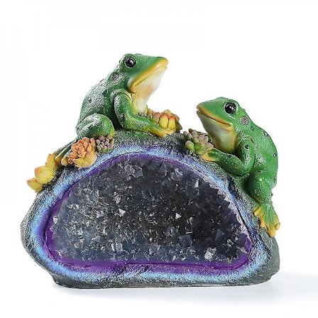 Solar Resin Innergård Trädgård Gräsmatta Europeisk djurstaty Groda Lampa