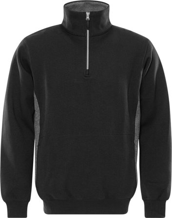Fristads Herr Acode sweatshirt med kort dragkedja 1705 DF, Svart