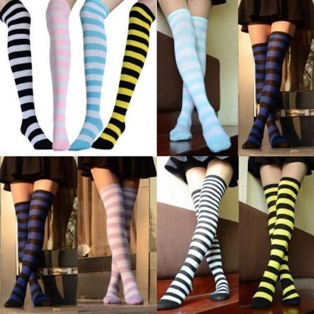 Ladies Top Stay Up Thigh High Over the Knee Socks Extra Long Cotton Stockings