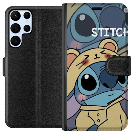 Yhteensopiva Lompakkokotelo Samsung Galaxy S24 Ultra Stitch surffilauta söpö sininen avaruusolio Disney