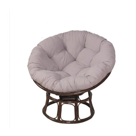 Ute stolpute polstret setepute hengende setepute hengekøye hengekøye rund huske gyngestol for hjemmet - grå 70x70CM KLB