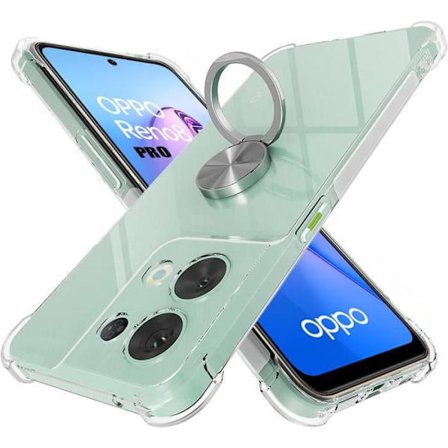 Skyddsskal - E.F.CONNECTION - för OPPOReno 8 Pro 5G - Transparent silikon - Rotera 360° - Mjuk