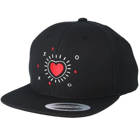 Kiddo Cap - Kids Heart Sky Black Kids Snapback Snapback Black Cap - @ Hatstore