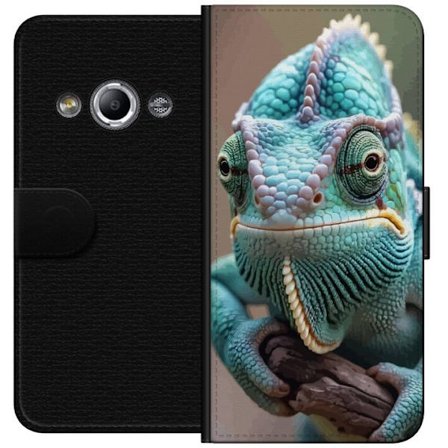 Kompatibelt Lommeboketui til Samsung Galaxy Xcover 3 Nærbilde av fargerik kameleon realistiskt dyremotiv med detaljert tekstur og naturlige fargetone
