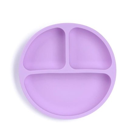 Barnens bordsartiklar Baby Silikon Sugkopp Skål Leende Ansikte Baby Bordsartiklar Set Leende Ansikte Baby Bordsartiklar Set Barnens Tallrik(Lila)