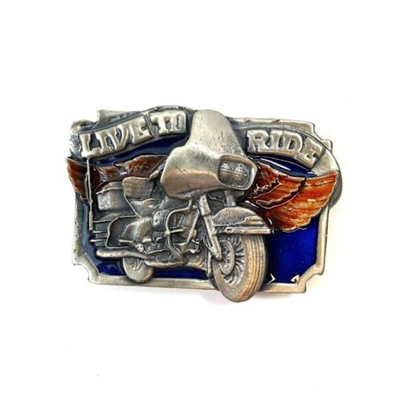 Belt Buckle - Motorbike blue