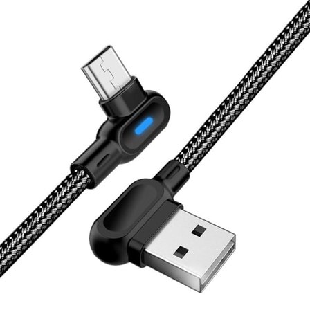 Kompatibel med iPhone, vinklet 90 graders ladekabel USB A til USB C / Kompatibel med iPhone Lightning sva-Glad