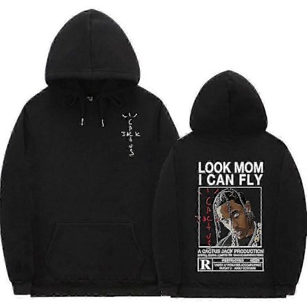 Cactus Jack Hoodie Mænd Kvinder Dobbeltsidet Logo Print Look Mom I Can Fly Travis Scott Hoodies Unisex Mode Hip Hop Streetwear