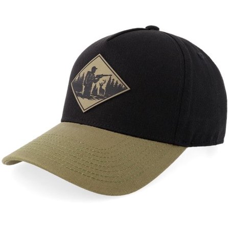 Hunter - Svart adjustable Keps - Deer Hunter Engraved Olive Patch Blank Black/Dark Olive A-frame Adjustable @ Hatstore