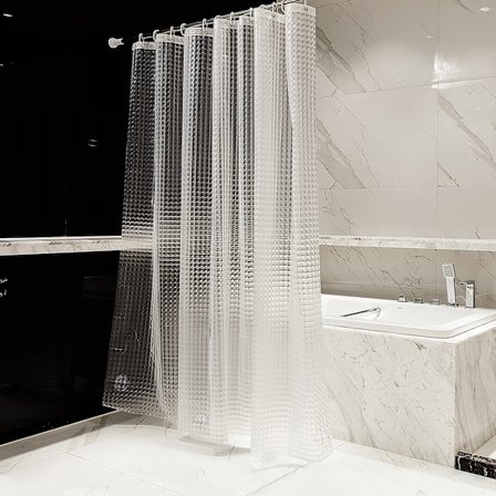 1 stycke (kattöga) Anti-mögel Duschdraperi 180 x 180 cm Halvtransparent