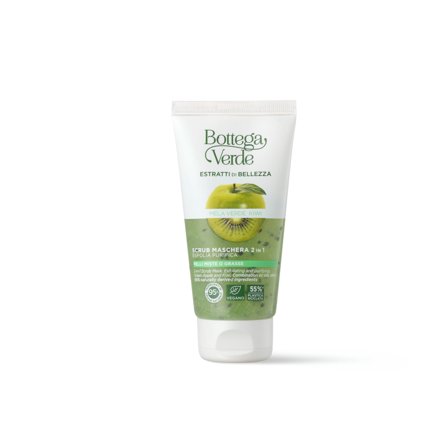 BOTTEGA VERDE Estratti di bellezza Scrub - Maschera 2 In 1 - Mela Verde E Kiwi 75ml - Esfoliante viso