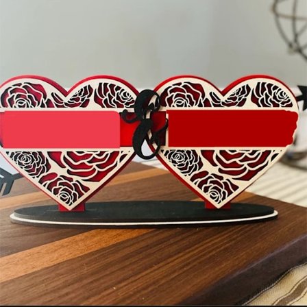 Alla hjärtans dekoration i trä ihålig snidad kärlekshjärta prydnad för par DIY-namn prydnad Present till kärlek