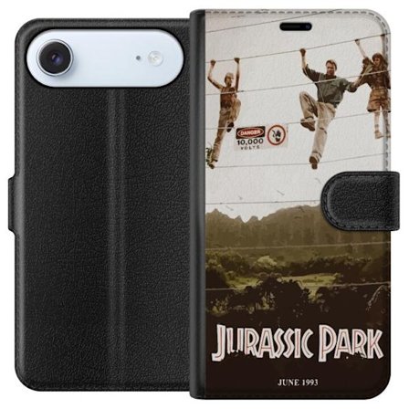 Kompatibelt Lommeboketui til Apple iPhone 17 Air Jurassic Park 1993 alternativ filmaffisje med ikonisk scene, elektrisk gjerde og retrostil