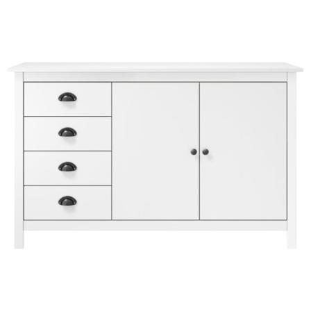 Vidaxl Skänk Hill Range Vit 130x40x80 Cm Massiv Furu Vit