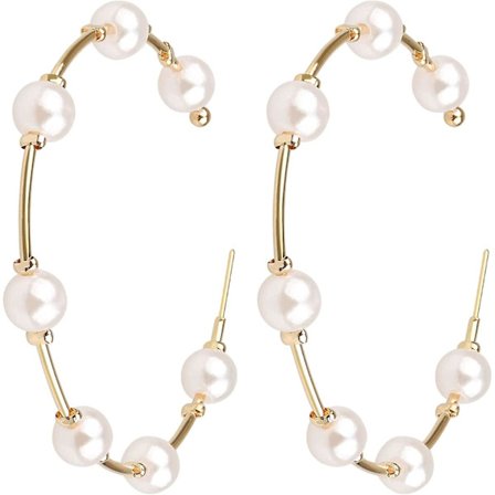 Pearl Hoop örhängen för kvinnor mode hypoallergena tjejer - spot sales