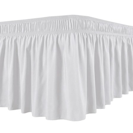 Silkemykt luksuriøst sengeteppe som omslutter, enkelt og velsittende, fargeekte volanger, elastisk stoff