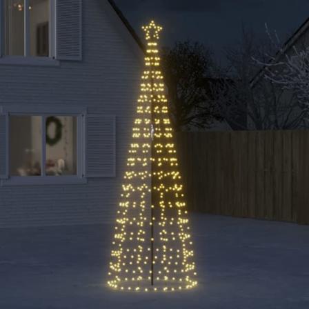 vidaXL Julgransbelysning med markspett 570 LEDs varmvit 300 cm Warm white