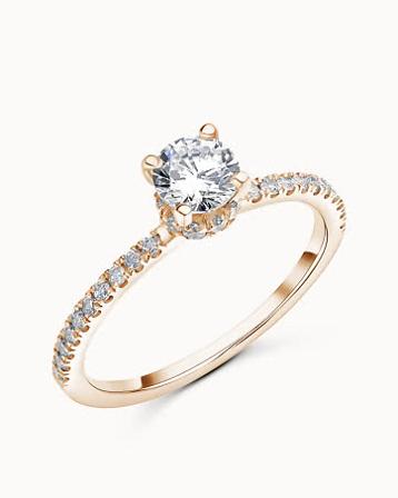 Florine Sidestensring 18K Rose Gull Naturlig Diamant 0,30 Carat - forlovelsesringer hos Vanbruun