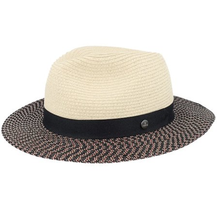 Lierys - Beige Straw Hut - Traveller Toyo Black/Red/Natural Straw Hat @ Hatstore